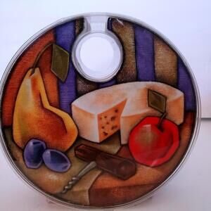 JOIE Wine Art Party Hors-d'oeuvres Plates 4 Pack NEW Original SEALED Celebration